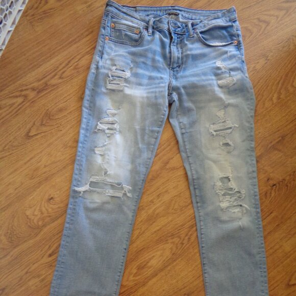 American Eagle Men's Airflex 360 Distressed Blue Jeans Denim 32 x 34 - Picture 1 of 7